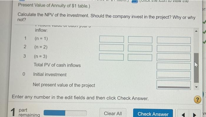 an investment opportunity with the following expected net cash inflows: Year 1,