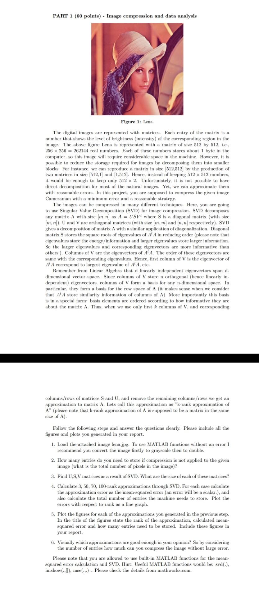  using c+ programming PART 1 (60 points) - Image compression and