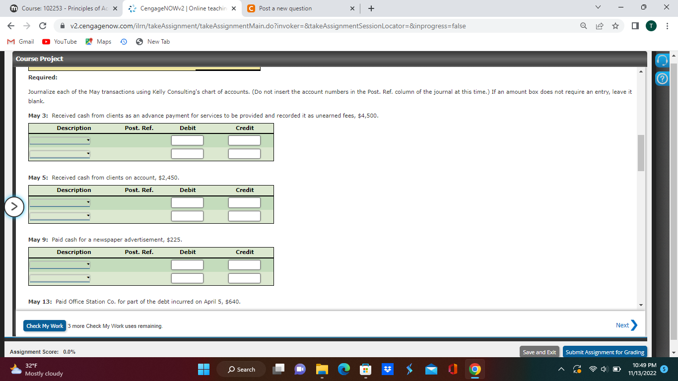 Question Content Area Comprehensive Problem 1 Part 1: The following is a