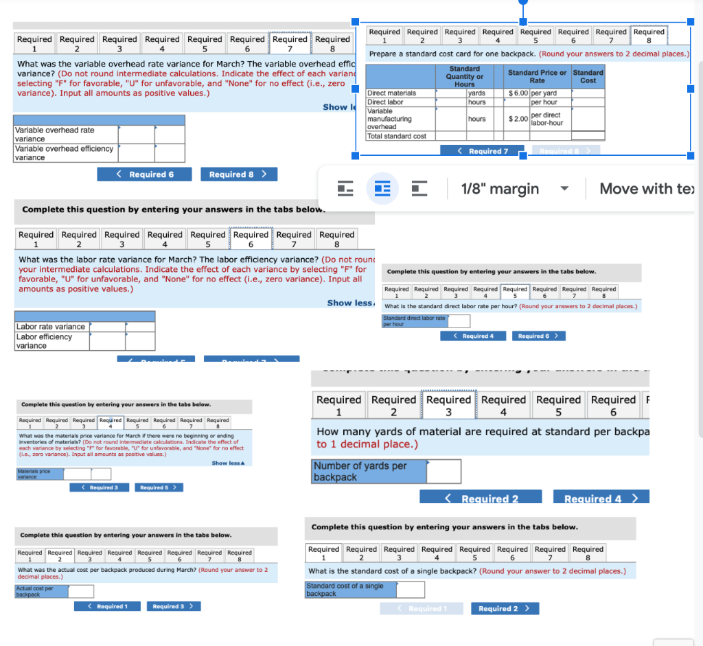 Required Required Required Required Required Required Required Required Prepare a standard