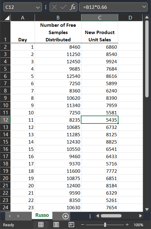 1) Download the Excel data file. 2) Click on the Video button