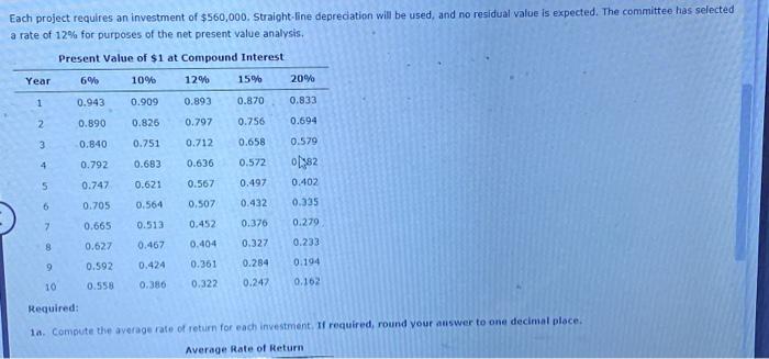 for a service company The capital investment committce of Arches Landscaping Company