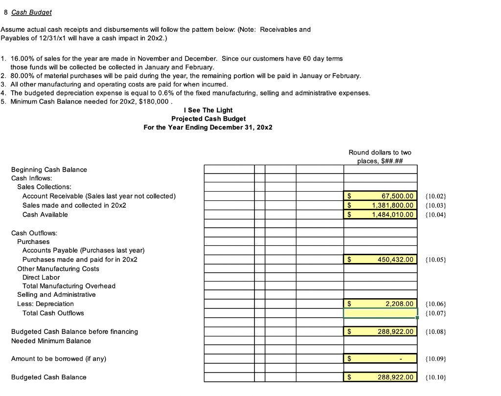 costs. The present costs to manufacture one lamp are: Lamp Kit: Direct