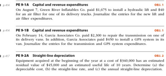 ice 10.. I NEED 1a, 2a, 3a, 4a solved p414 PE 9-1A