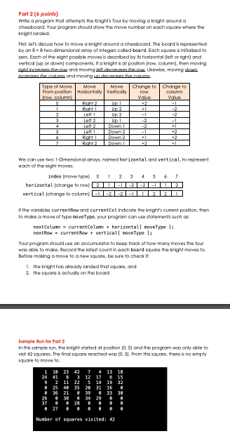 in java Part 2 (6 points) Write a program that attempts the