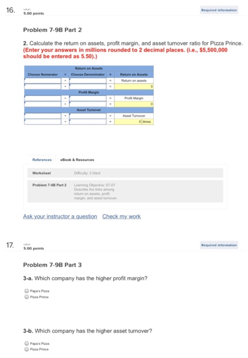 shows. Just so I wont get confused Problem 7-9B Calculate and interpret