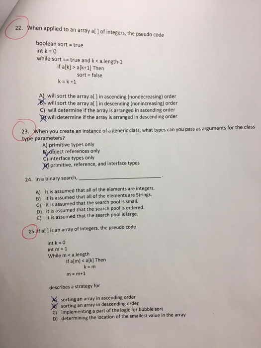  The red circle question only. Please explain the anwser. 22. When
