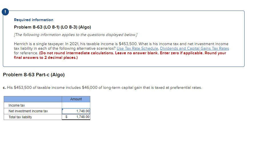  Required information Problem 8-63 (LO 8-1) (LO 8-3) (Algo) [The following