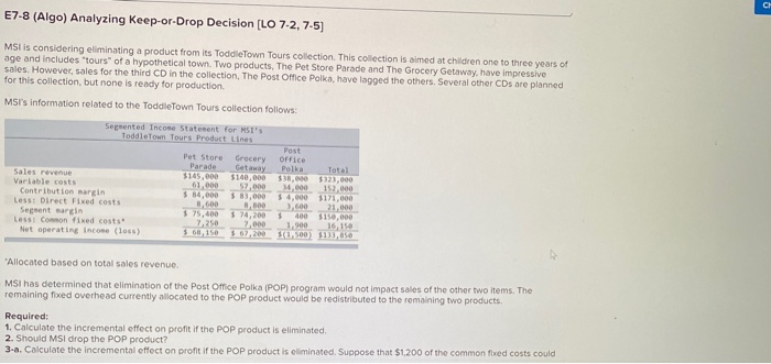 questions displayed below. Morning Sky, Inc. (MSI), manufactures and sells computer games.