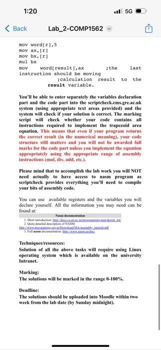 be included into your final report. Learning Outcomes: Students will understand how