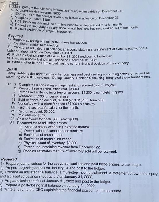 1. Accounting Principles I Group Project Fall 2021 Directions: Lacey Robbins, the