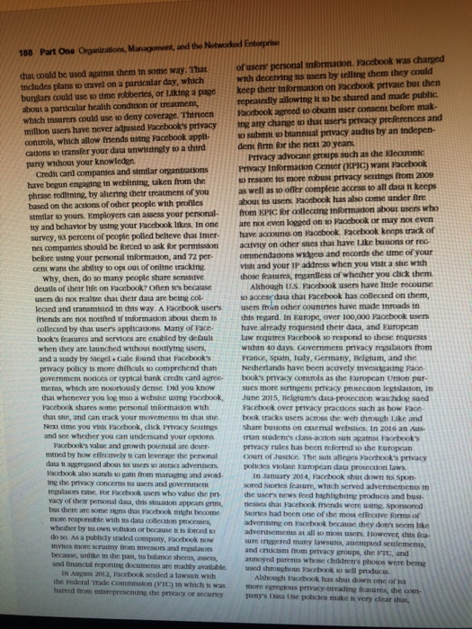 Problem-Solving Case FACEBOOK PRIVACY: WHAT PRIVACY? In less than a decade, Facebook