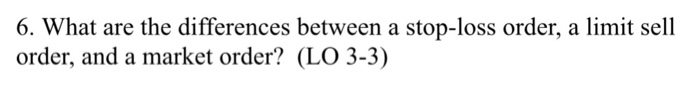  What are the differences between a stop-loss order, a limit sell