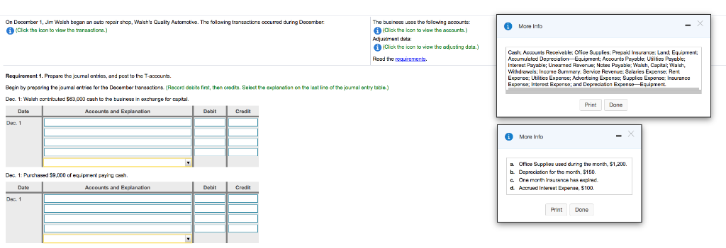 HOW DO I DO THIS. PLEASE HELP On December 1, Jim Walsh