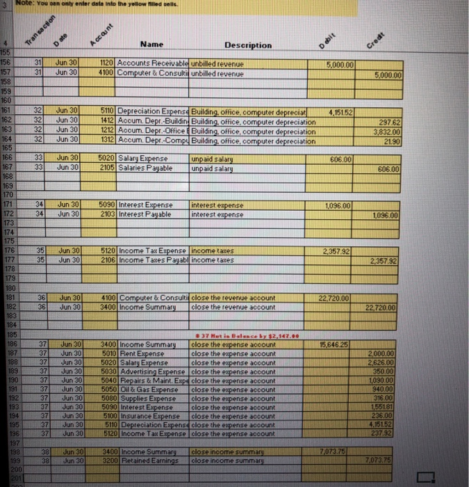 011 Jun 01 Jun 01 Jun 01 888888 1110 Cash 1311 Computer