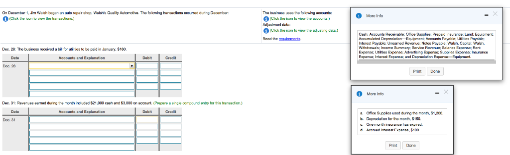 accounts.) Adjusiment data Click the icon to view the adusting data.) Cash