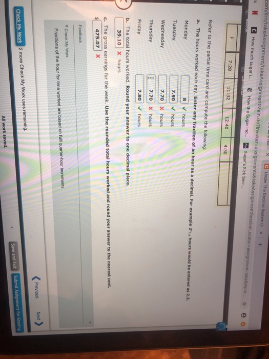 schedule shown below. ion workers who are tardy are "docked" ing to