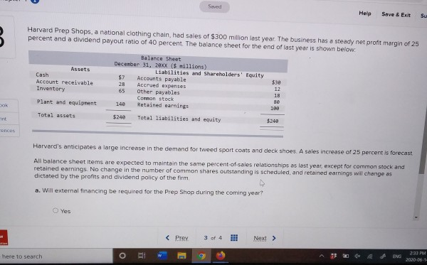 walance Sheet December 31, zexx (5 millions) Liabilities and Shareholders' Equity $7