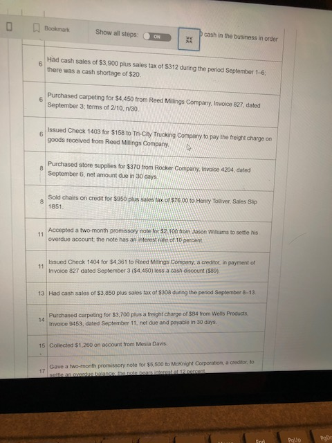 II Prepare adjusting journal entries using the following information As of Sept.