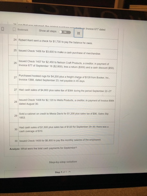 will be paid to her during the first week of October. There