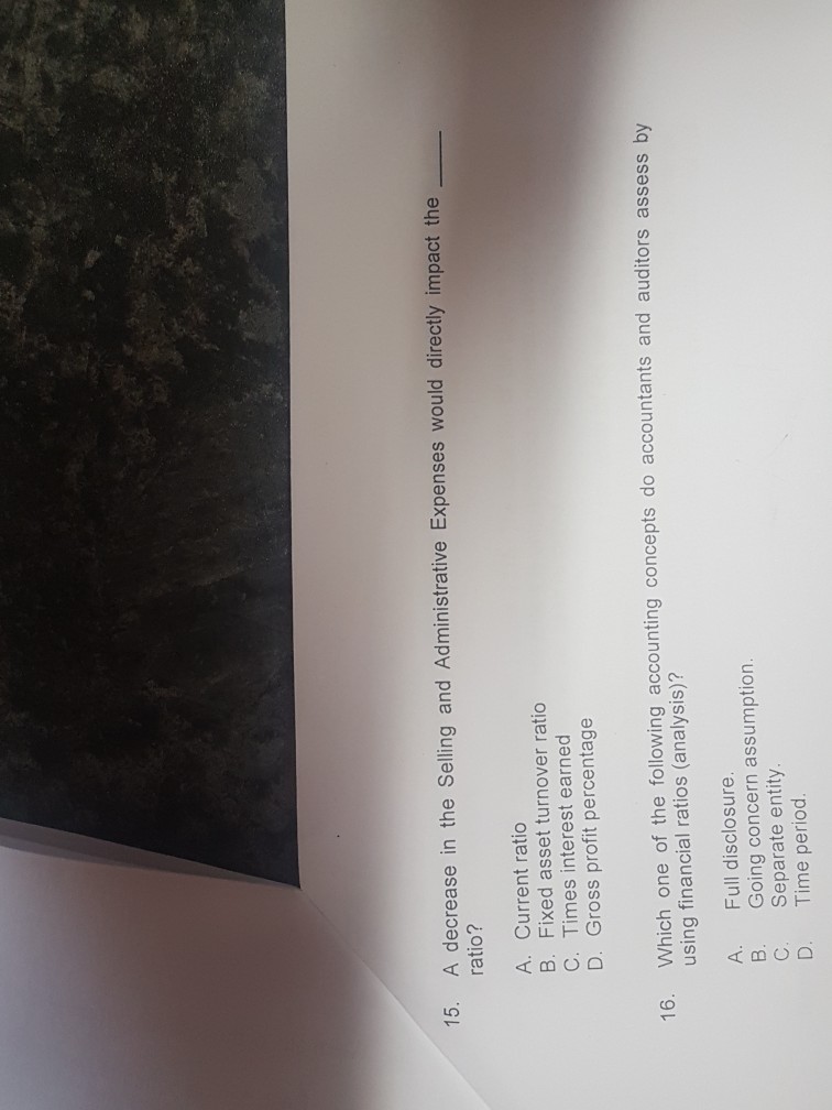  please assist with no 14 and 15 15 A decrease in