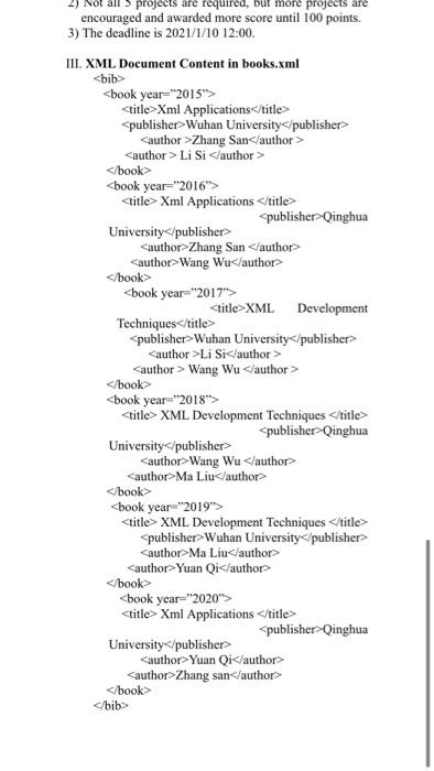 part III Please Write down the DTD according to the document and
