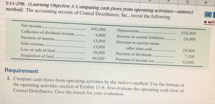  Q R E11-29B. (Learning Objective 3: Computing cash flows from operating