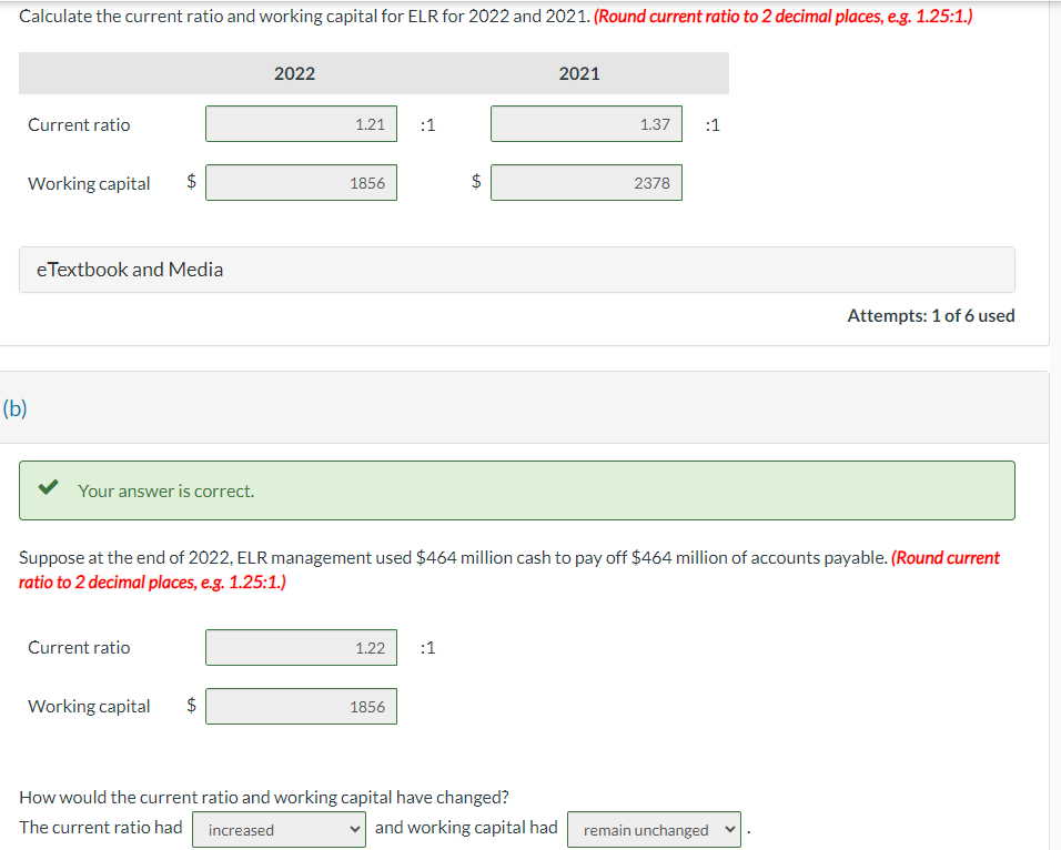 ELR Company for 2021 and 2022 (dollars in millions). Suppose at the