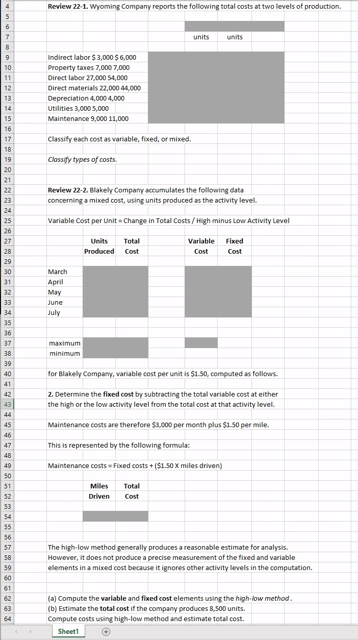  Please help asap, please fill in the excel sheet and give