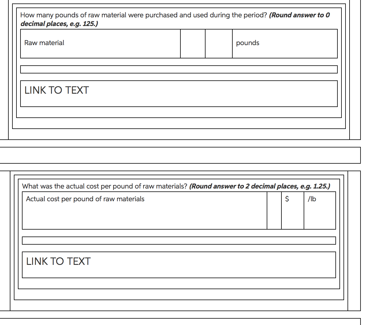 and are asked to provide the plant manager with information for a