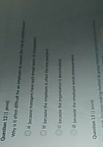  Question 1211 points Why is it often difficult fornem al because