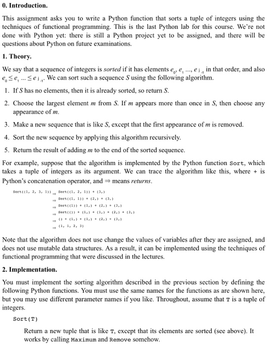 Python 0. Introduction. This assignment asks you to write a Python