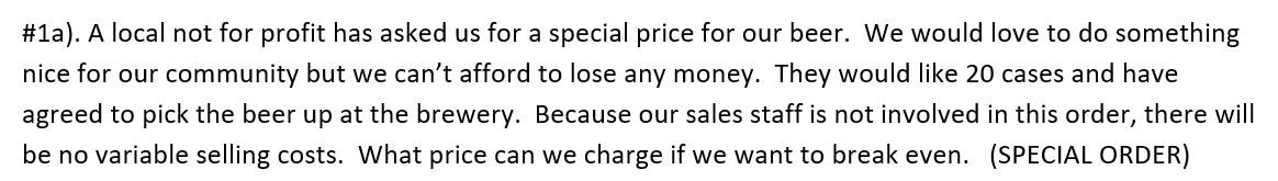of this problem. Thank you :) Course: Managerial Accounting The Town Brewery