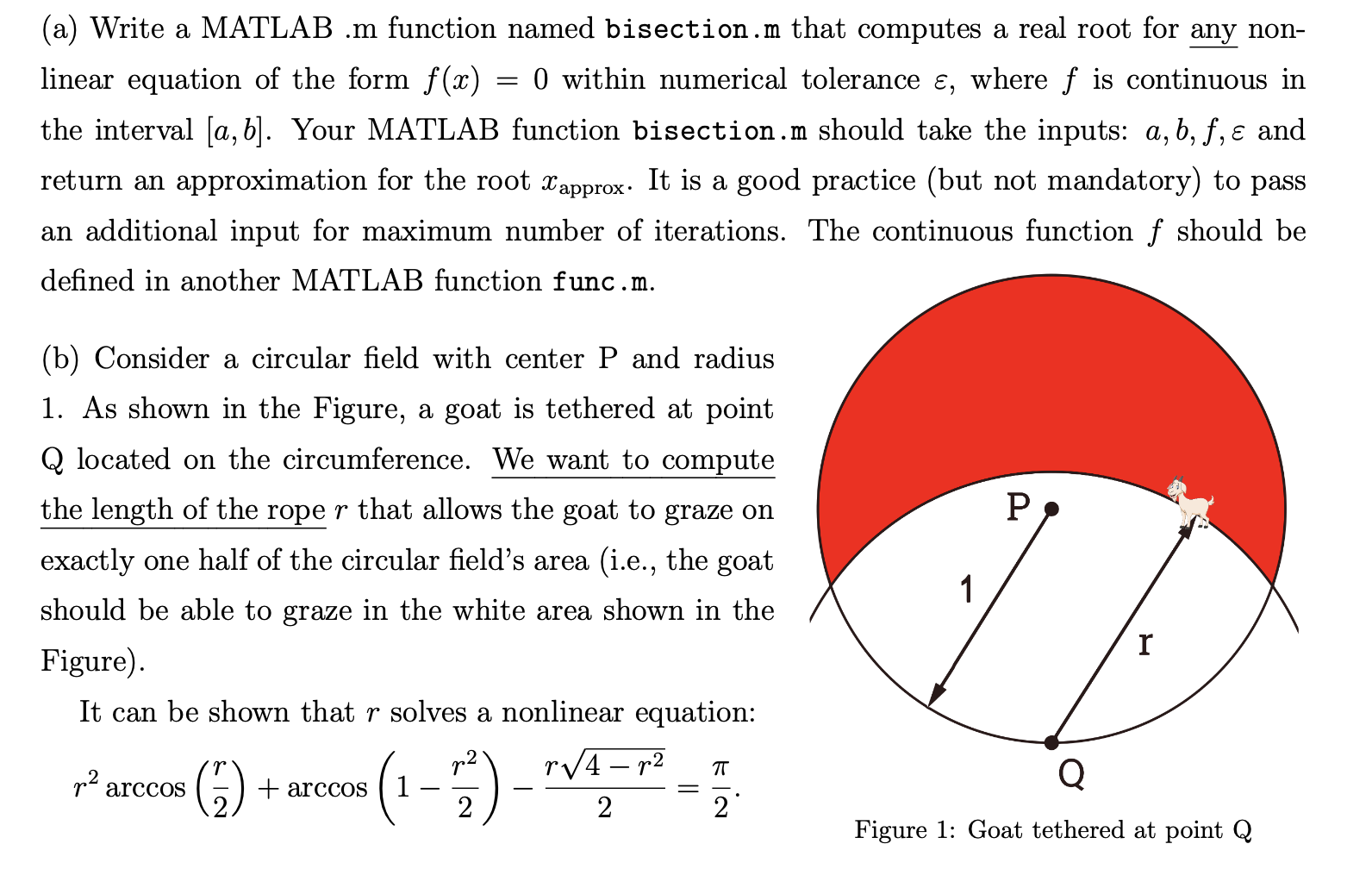  Write a matlab code to numerically solve the above equation for