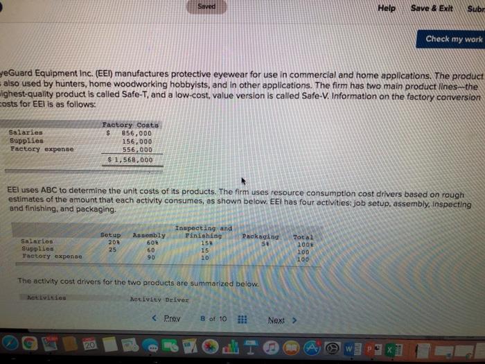  Saved Help Save & Exit Subr Check my work yeGuard Equipment