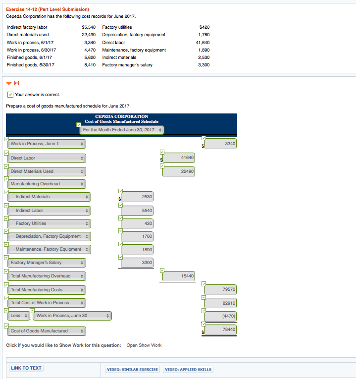 I need part b completed. Thank you. Exercise 14-12 (Part Level Submission)