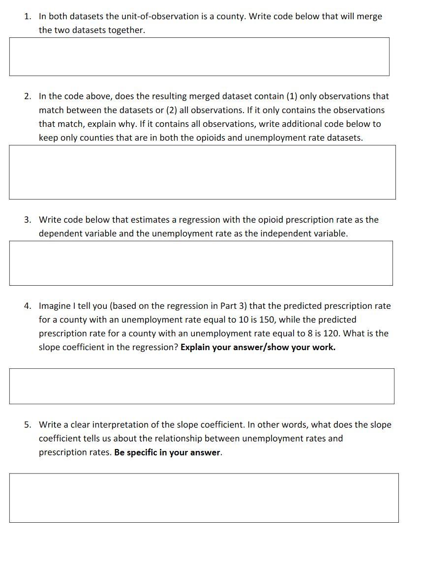 (Practice) Imagine researchers are interested in understanding the relationship between opioid prescriptions