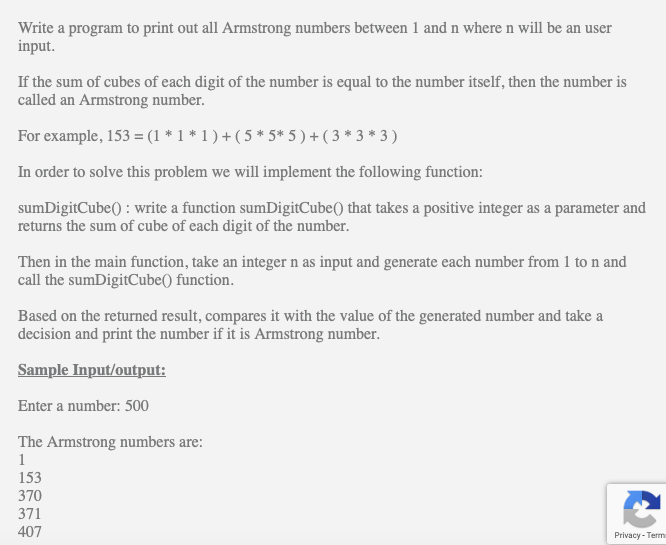 Write a program to print out all Armstrong numbers between 1 and