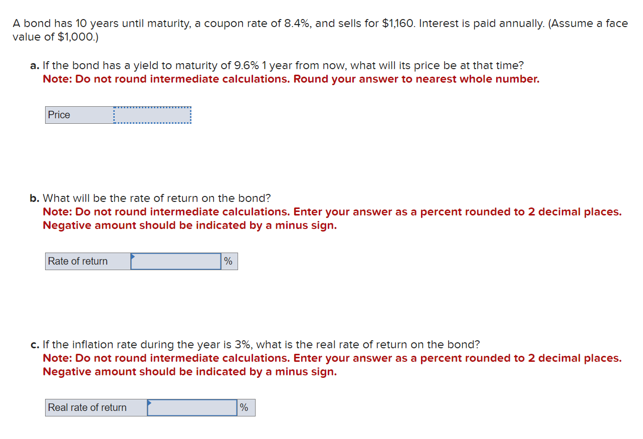 Please answer with excel using functions when possible. A bond has 10