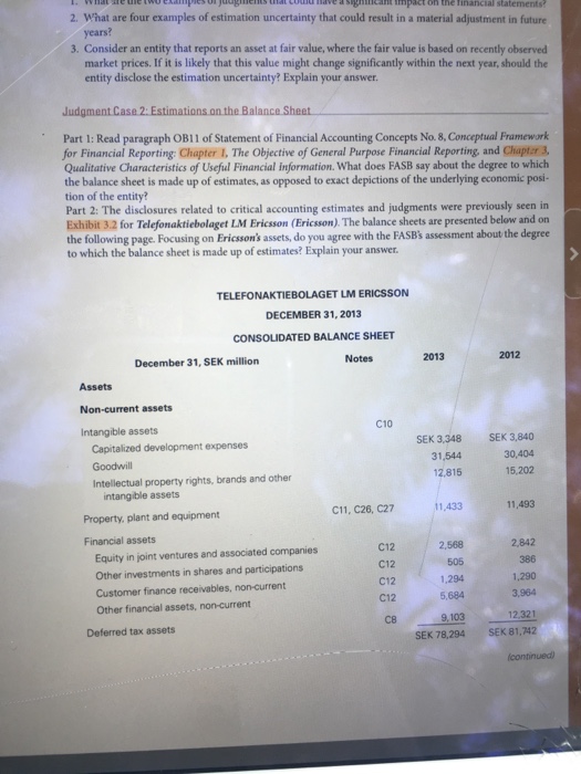  mpact on the financial statements? 2. What are four examples of