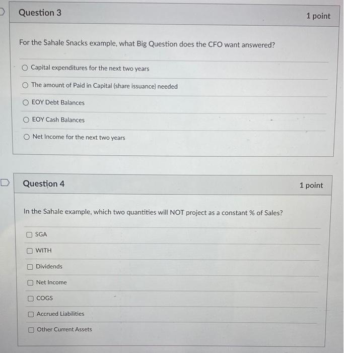 projected forward, what are three possible ways to project the account's values?