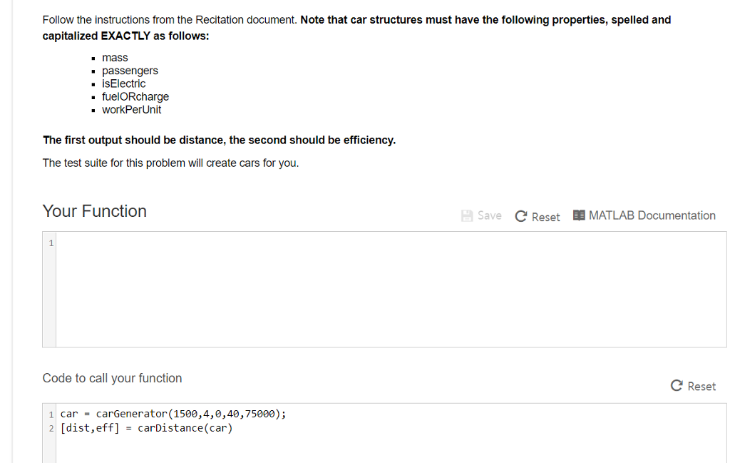  Please help me with this Matlab function! Follow the instructions from