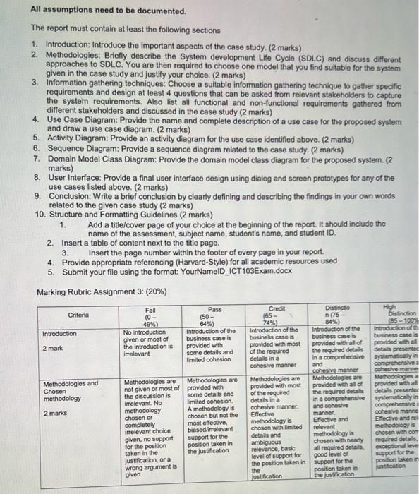 (2000 words) Purpose: This assessment is a report on System analysis and