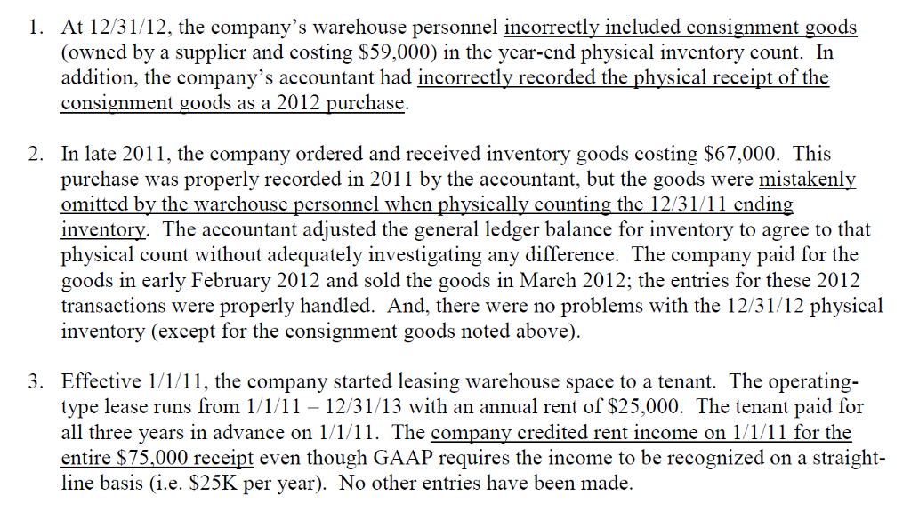 I have described each of the errors and specifically underlined the exact