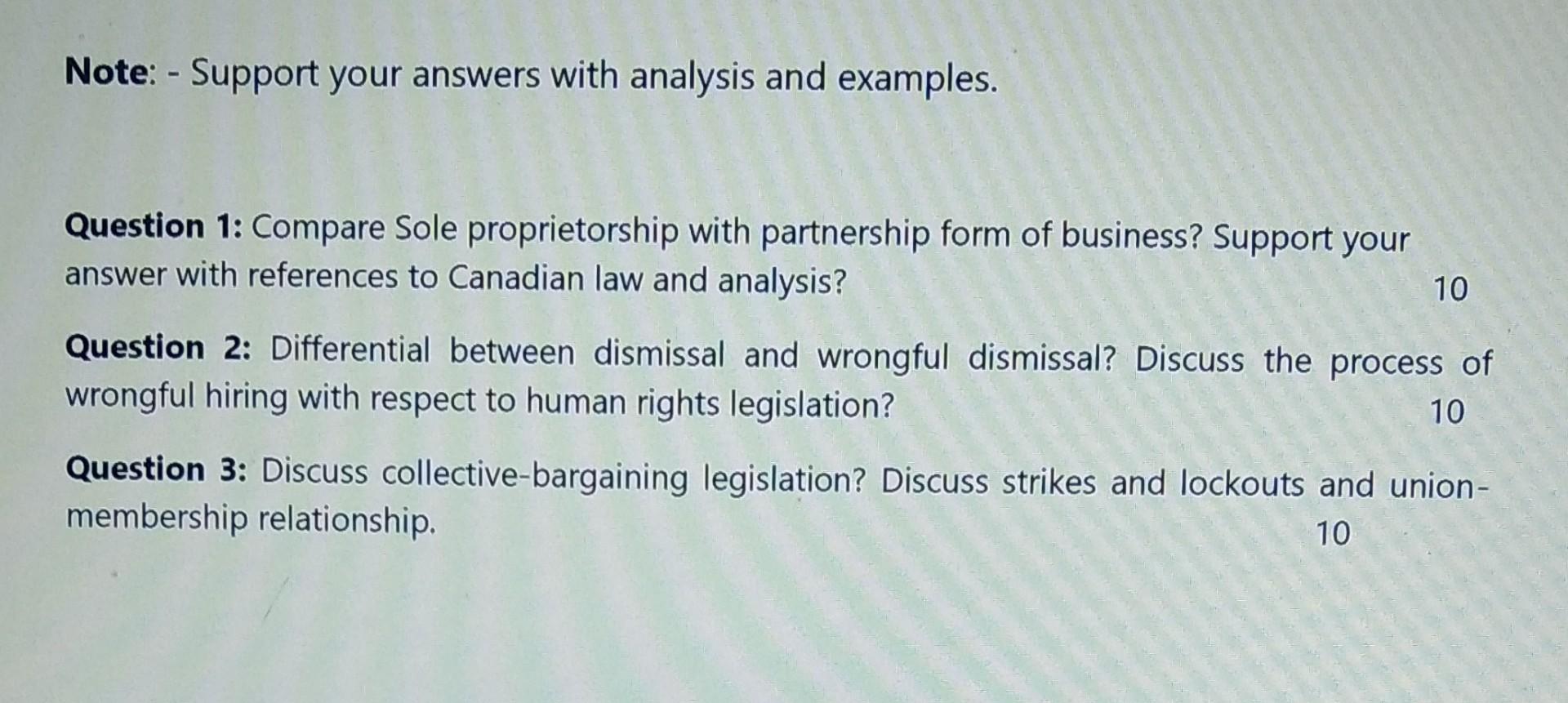 Note: - Support your answers with analysis and examples. Question 1: