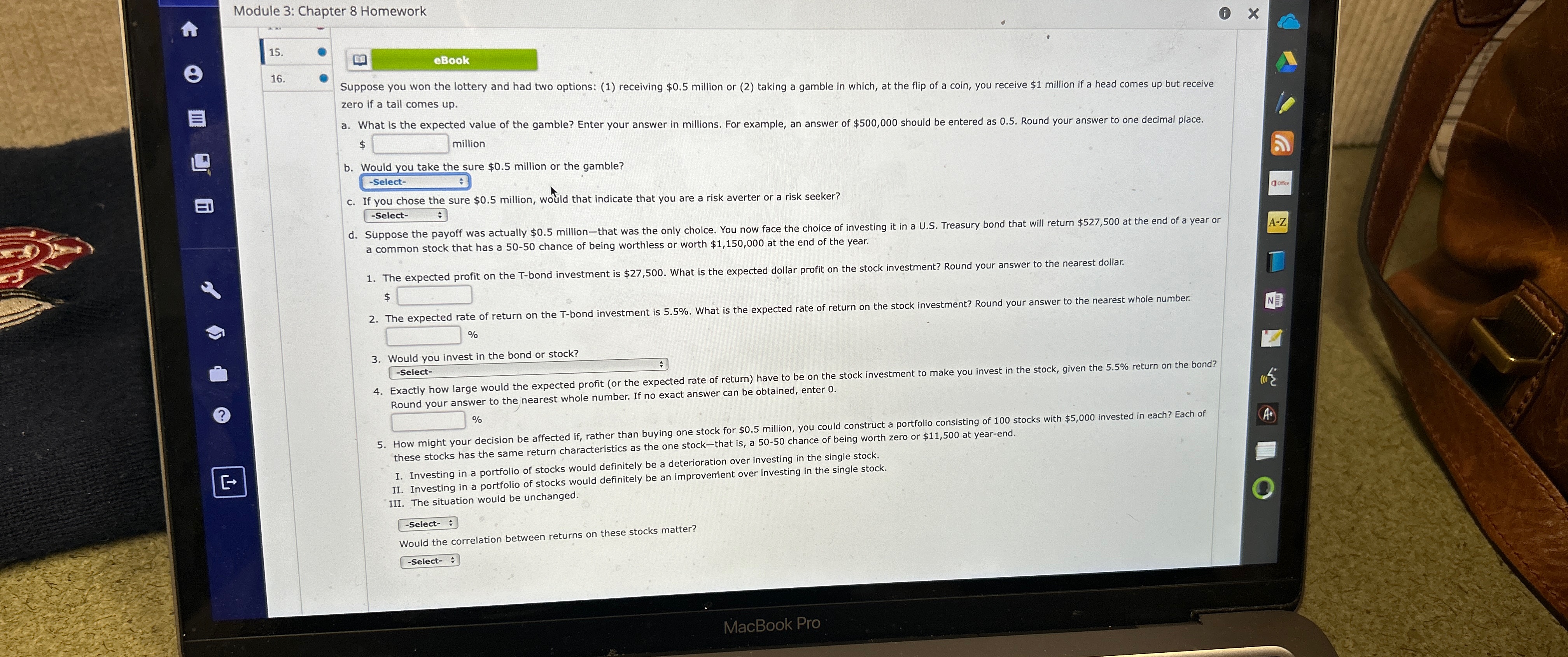 Module 3: Chapter 8 Homework eBook zero if a tail comes