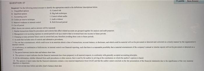  QUESTION 37 11 pointa Dave Awwar Red witly the spread the
