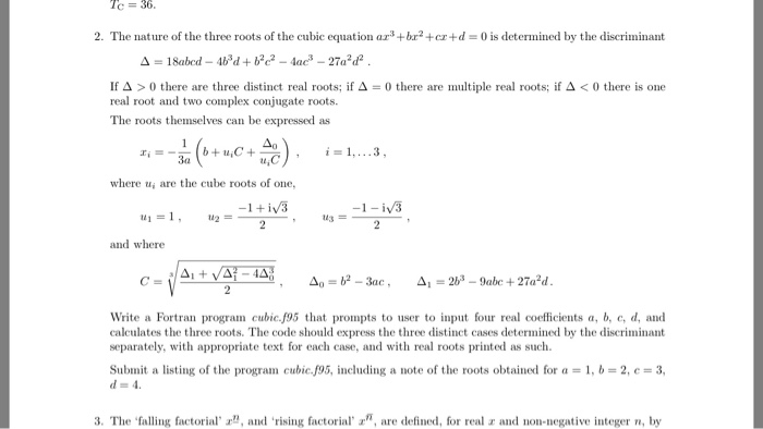 Write a fortran program that can sovle any cubic equation rc