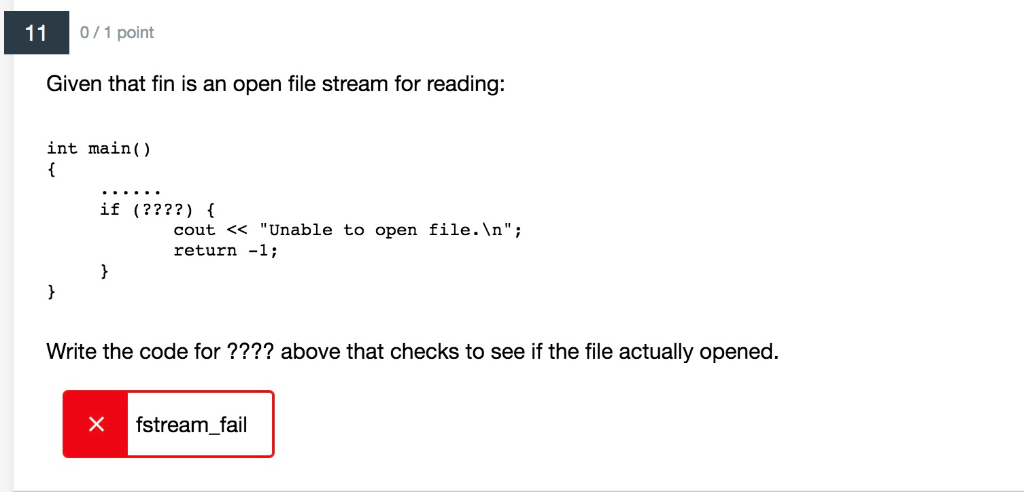 while (227?) cout v; ....code involving v .... /...write your code here....