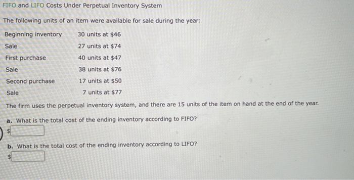 I need help with this question, thank you for the help FIFO